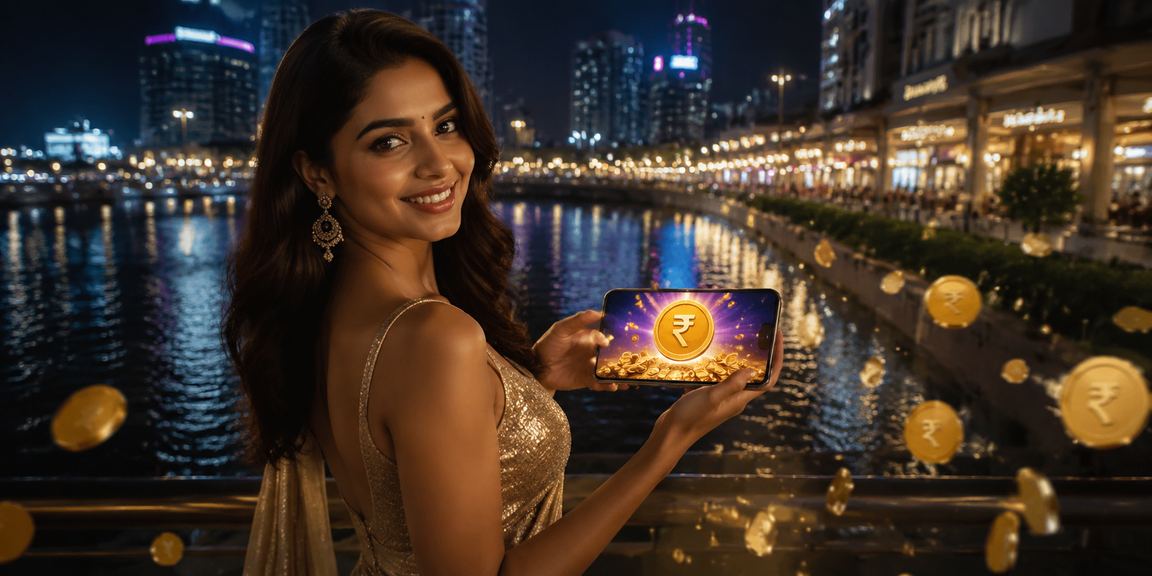Players enjoying Teen Patti card game in a neon-lit casino setting